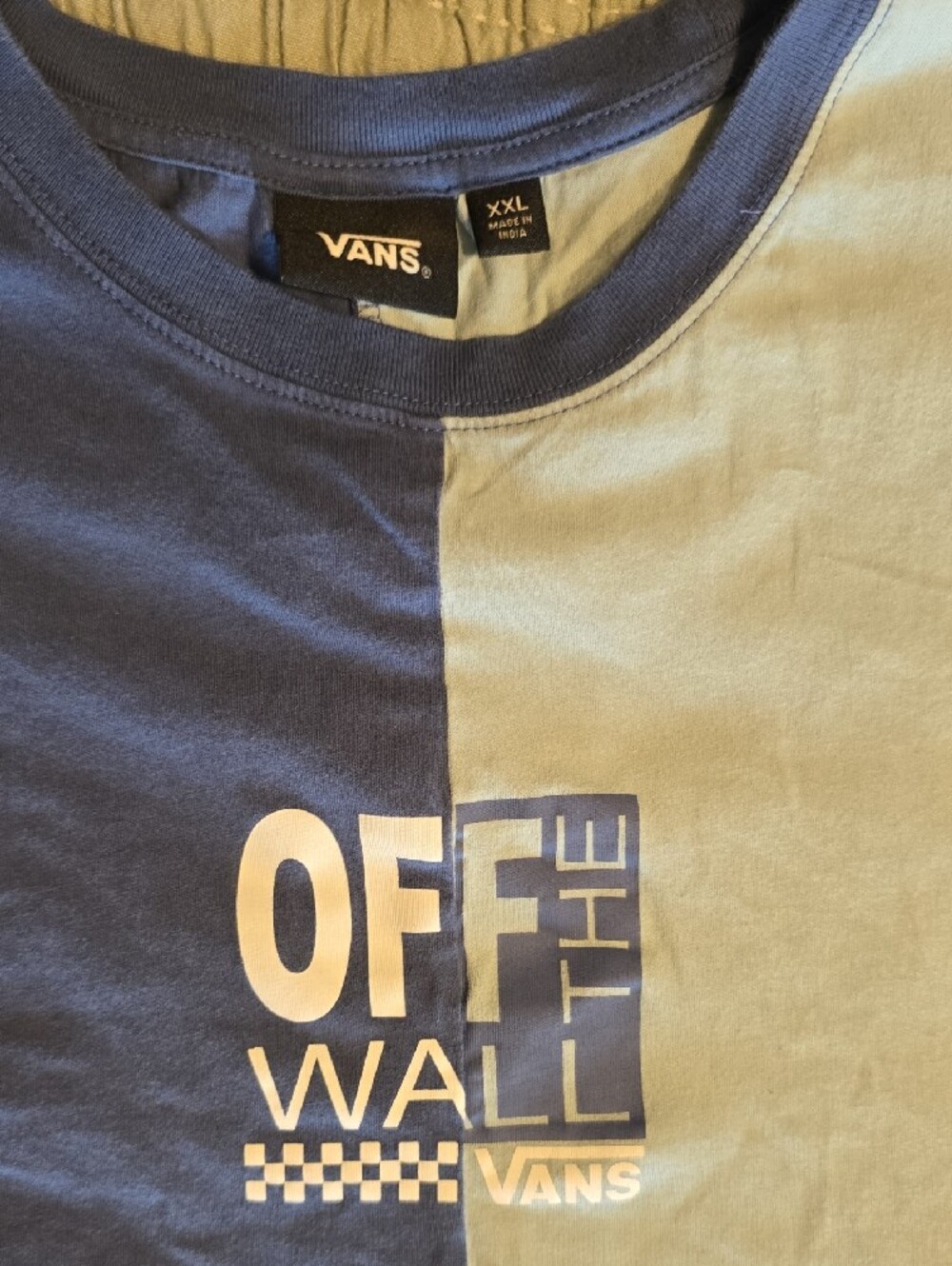 Vans Navy and Sage Two-Tone 'Off The Wall' Graphic Tee
